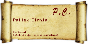 Pallek Cinnia névjegykártya